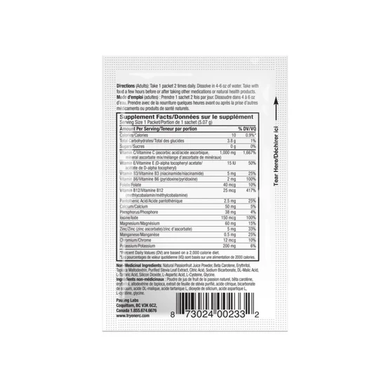 Ener-Life Ener-C Passion Fruit Sugar Free Sachets 30 Sachets