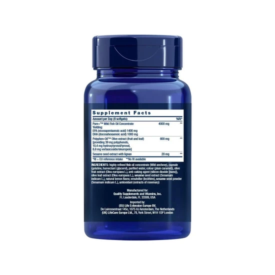 Life Extension Super Omega-3 EPA/DHA With Sesame Lignans & Olive Extract 240 Softgels