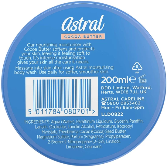 Astral Intensive Moisturiser With Cocoa Butter 200ml