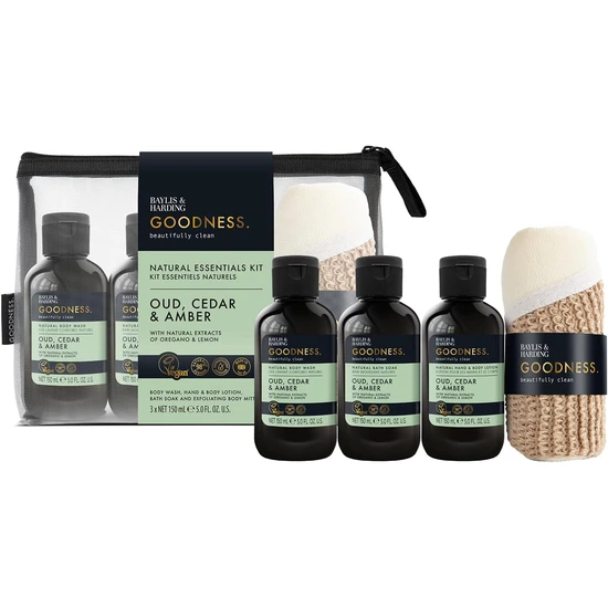 Baylis & Harding Goodness Oud, Cedar & Amber Essentials Gift Set