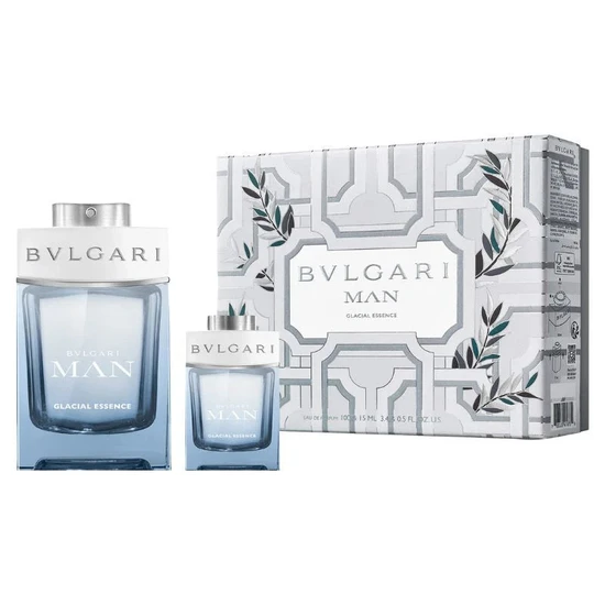 Bvlgari Man Glacial Essence Eau De Parfum Gift Set 100ml & 15ml
