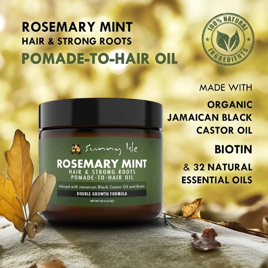 Sunny Isle Rosemary Mint Hair & Strong Roots Pomade To Hair Oil 5oz