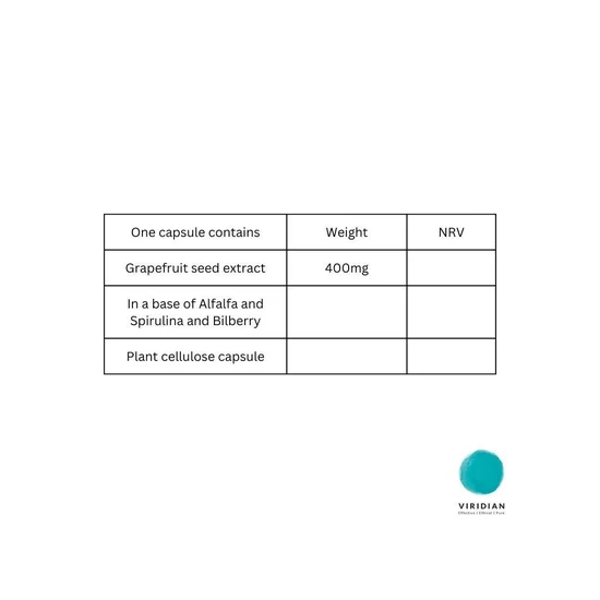 Viridian Grapefruit Seed Extract 400mg Veg Capsules 30 Capsules
