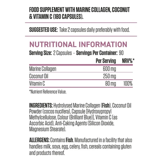 Applied Nutrition Collagen + Coconut Capsules 180 Capsules
