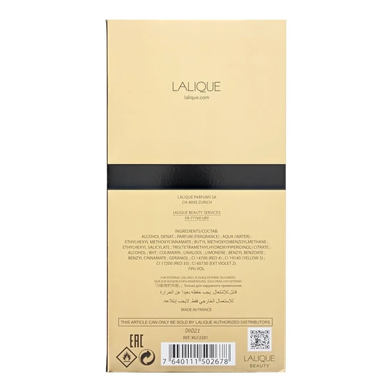 Lalique Noir Premier Or Intemporel Eau De Parfum 100ml