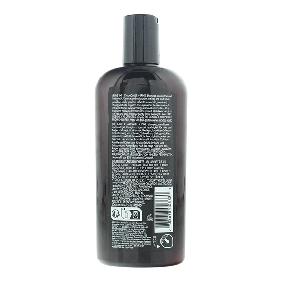 American Crew 3-in-1 Chamomile + Pine Shampoo, Conditioner & Body Wash 250ml