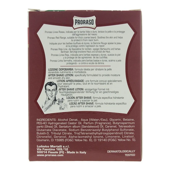 Proraso Moisturising & Nourishing Aftershave Lotion 100ml