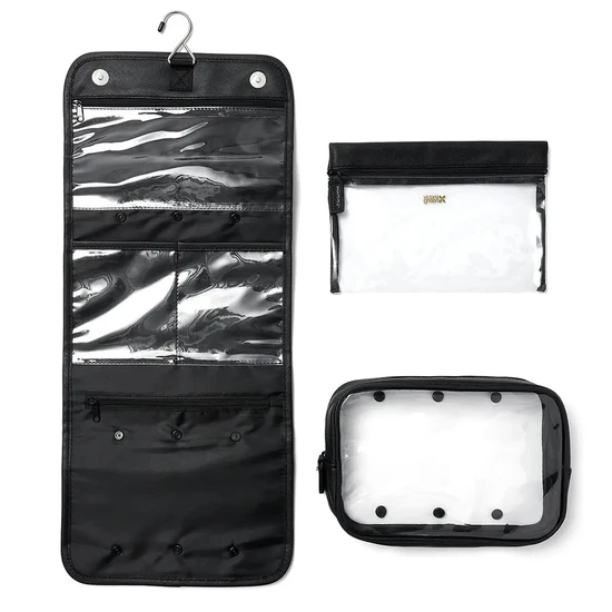 Victoria Green Emma 3 In 1 Hanging Wash Bag Black