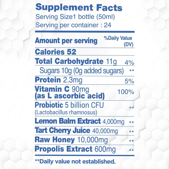 BEE&YOU Kids Propolis Immune NightTime Shot Probiotic 12 x 50ml