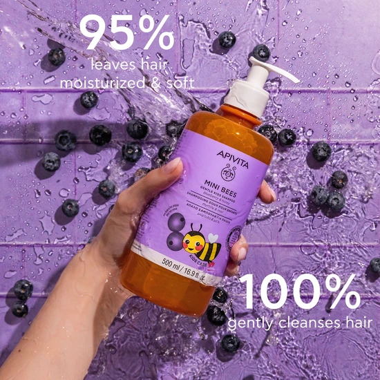APIVITA Mini Bees Gentle Kids Shampoo Blueberry & Honey 500ml