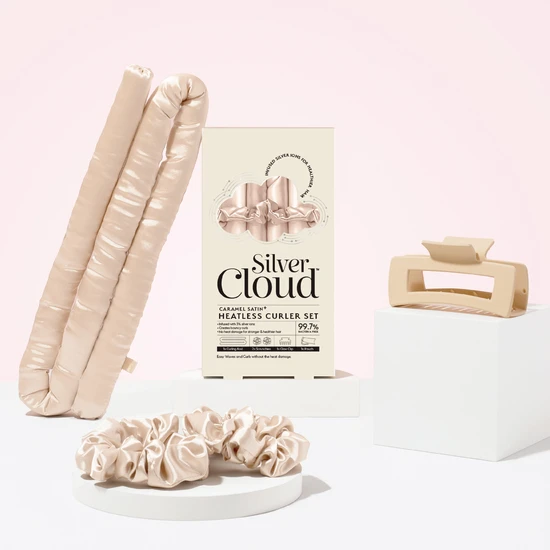 Silver Cloud Caramel Heatless Curler Set