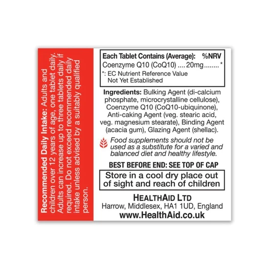Health Aid CoQ-10 20mg Tablets 30 Tablets
