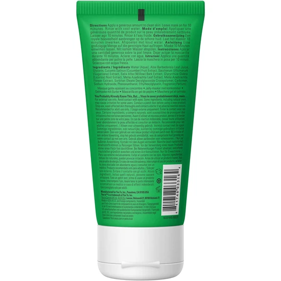 Yes To Cucumbers Cooling Jelly Face Mask For Sensitive SKin 89ml
