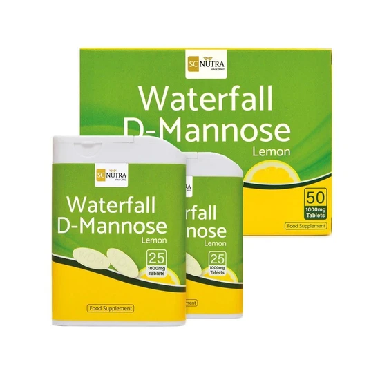 SC Nutra Waterfall D-Mannose Lemon 1000mg Tablets 50 Tablets