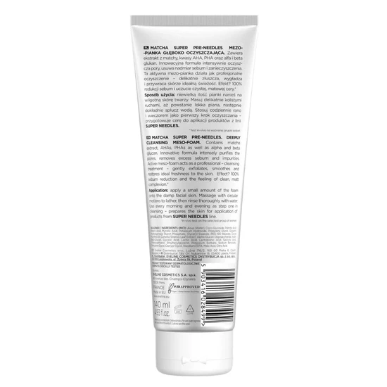 Eveline Matcha Super Pre Needles Meso Foam Deep Cleansing 140ml