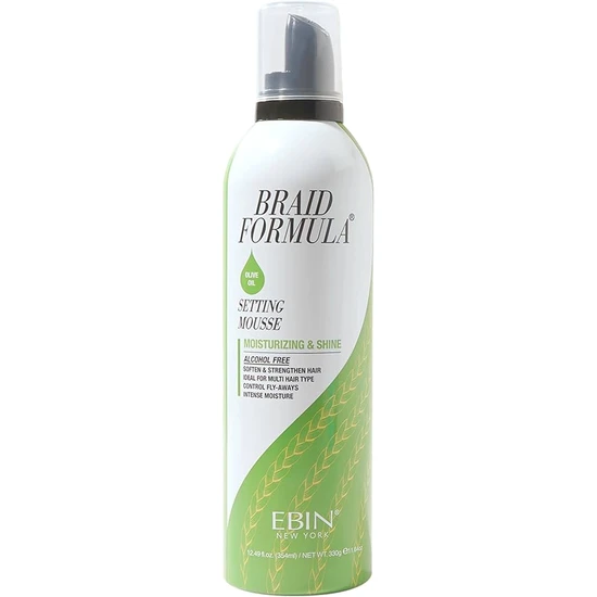 Ebin New York Braid Formula Moisture & Shine Setting Mousse Olive Oil