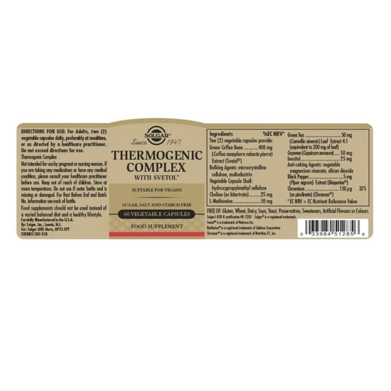Solgar Thermogenic Complex Vegicaps 60 Vegicaps