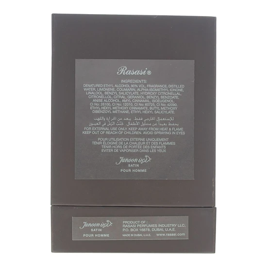 Rasasi Junoon Satin Pour Homme Eau De Parfum 50ml