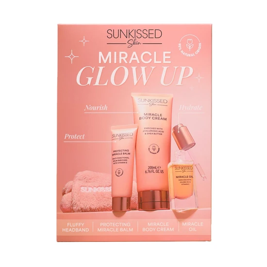 Sunkissed Miracle Glow Up Gift Set 40ml Protective Miracle Balm + 30ml Miracle Oil + 200ml Body Cream + Headband 1 Piece