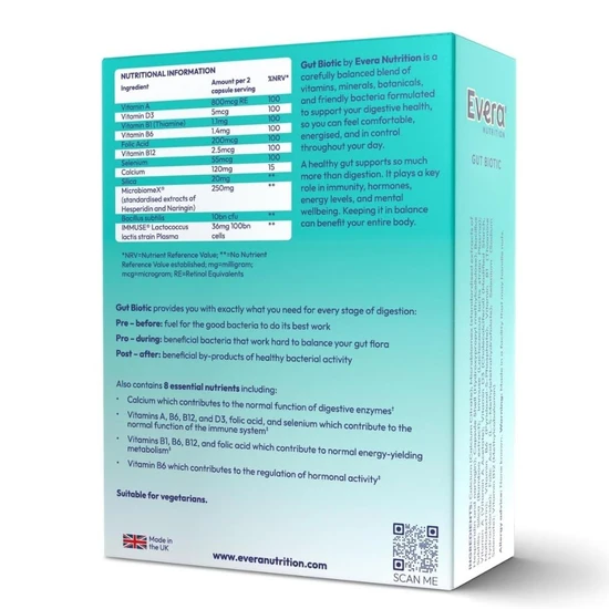 Evera Nutrition Gut Biotic Capsules 60 Capsules
