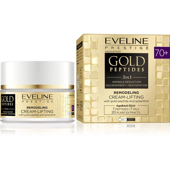 Eveline Gold Peptides 3 In 1 Remodelling Cream Lifting 70 Plus 50ml