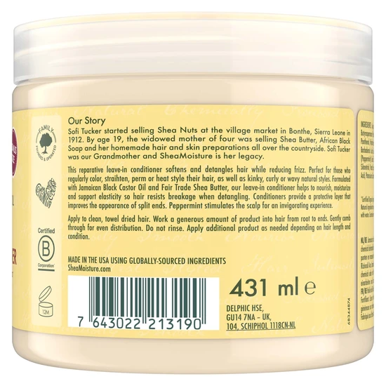 Shea Moisture Jamaican Black Castor Oil Strengthening Leave In Conditioner