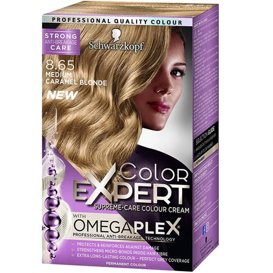 Schwarzkopf Colour Expert Omegaplex Colour Cream 8.65 Medium Caramel Blonde Pack Of 3