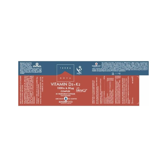 Terranova Vitamin D3 1000iu With K2 50ug Capsules 50 Capsules