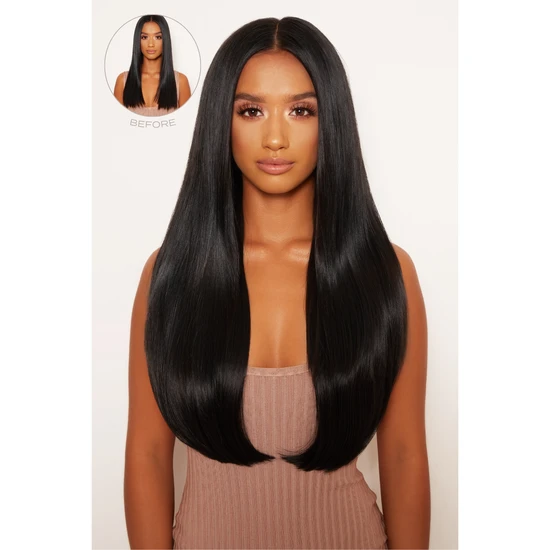 LullaBellz Super Thick 22" Straight Clip In Hair Extensions 5 Piece