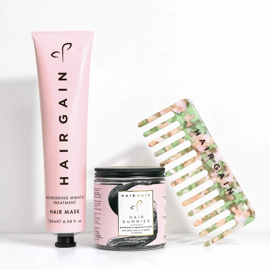 Hair Gain Trio Set Gummies, Comb & Mask 15% OFF