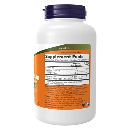 NOW Foods Glucomannan From Konjac Root Capsules 575mg x 180