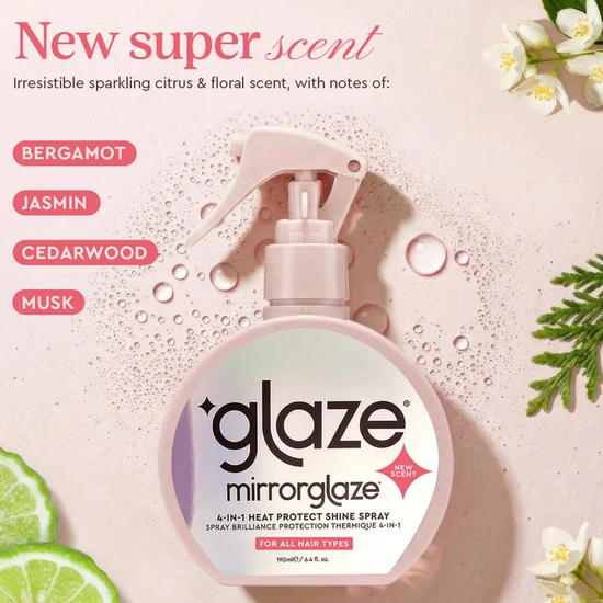 Glaze Mirrorglaze 4-in-1 Heat Protect Anti-Frizz Super Sleek Shine Spray 190ml