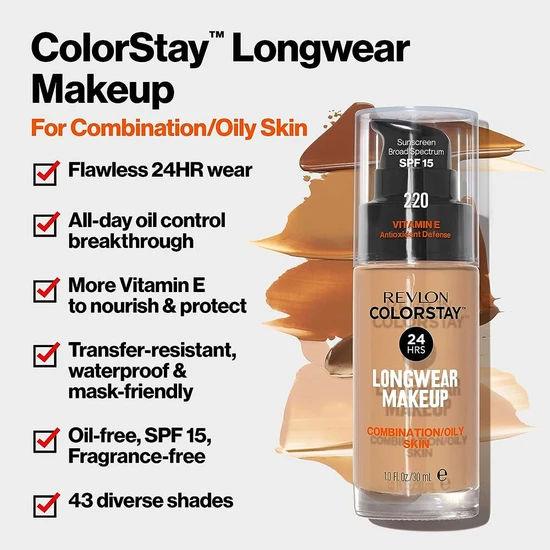 Revlon Colourstay 24HRS Natural Finish For Normal Dry Skin SPF 20 220 Nude Beige