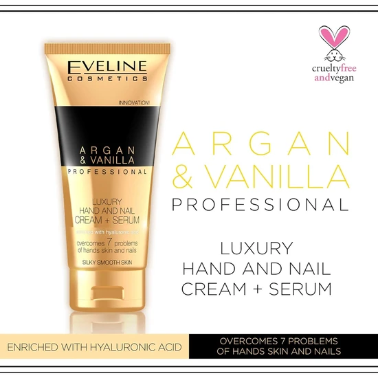 Eveline Argan Vanilla Professional Luxury Hand & Nail Cream Serum 100ml