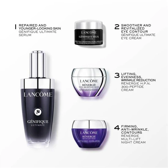 Lancôme Genifique Ultimate Set 2026 Serum 50ml, Peptide Cream 15ml, Multi-Lift Night Cream 15ml & Eye Cream 5ml