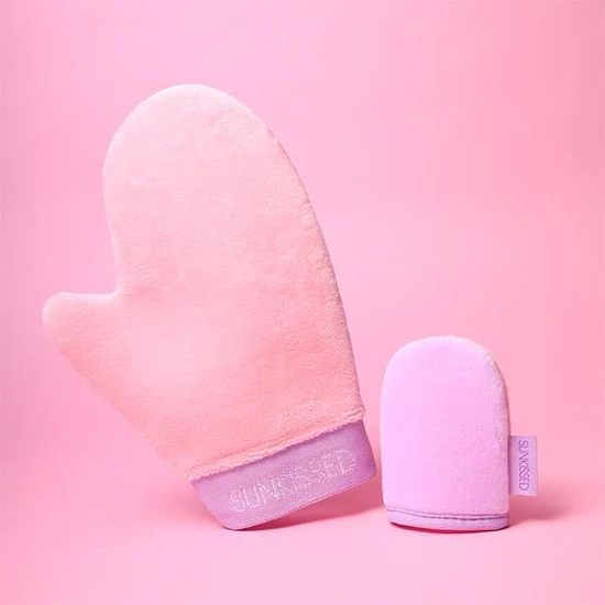 Sunkissed Double Sided Luxe Velvet Tanning Mitt Duo Body Tanning Glove + Face Tanning Mitt