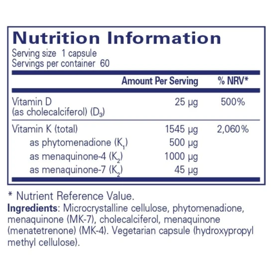 Pure Encapsulations Vitamin K With D3 Capsules 60 Capsules