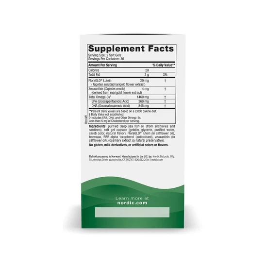 Nordic Naturals Omega Vision 1460mg Softgels 60 Softgels