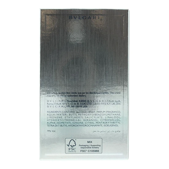 Bvlgari Man Rain Essence Eau De Parfum 60ml