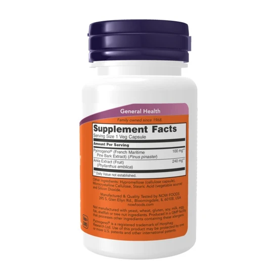 NOW Foods Pycnogenol 100mg Capsules 60 Capsules