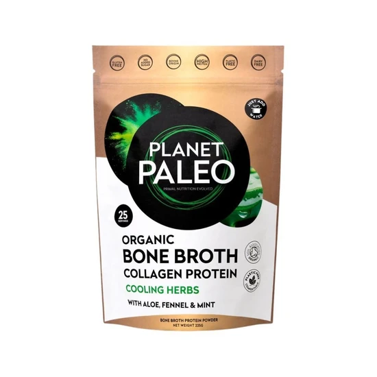 Planet Paleo Organic Bone Broth Collagen Protein Cooling Herbs 225g