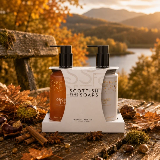 Scottish Fine Soaps Orchard Spice Hand Care Set Pump Bottles 2X300ml