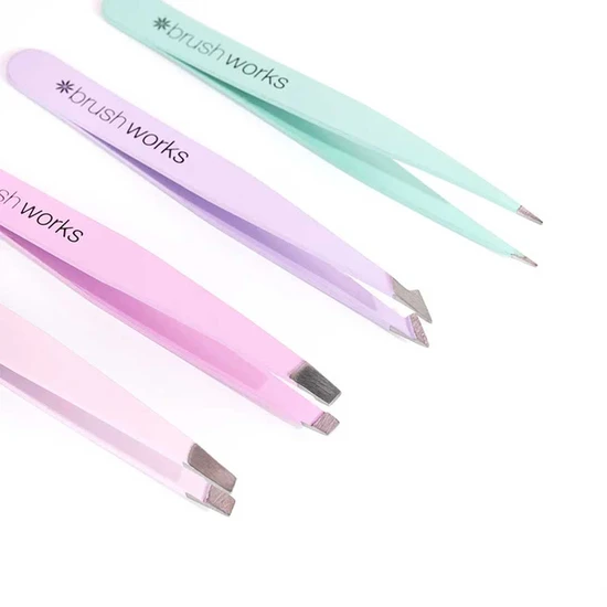 Brushworks HD Combination Tweezer Set Pastels