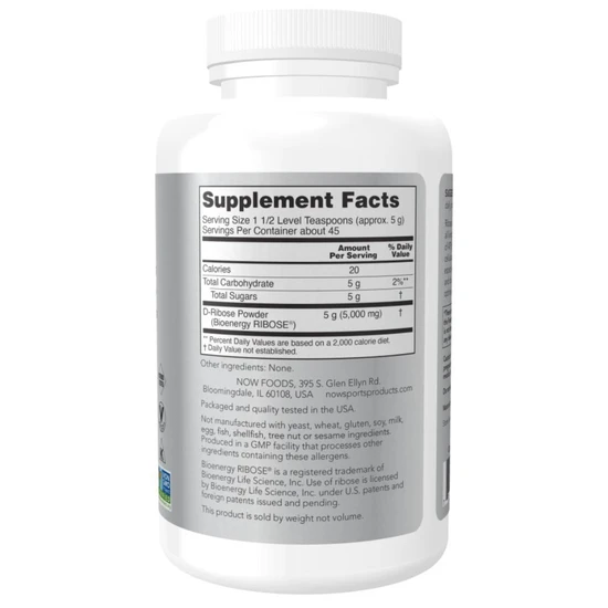 NOW Foods D-Ribose Powder 227g