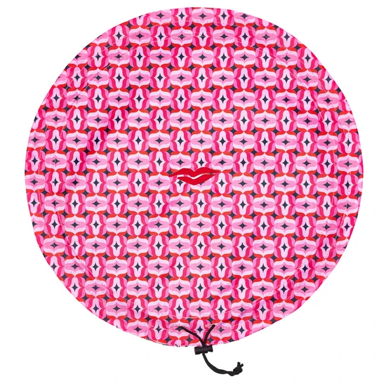 Donna May London Lay Flat Washable Makeup Bag Red & Pink Geometric