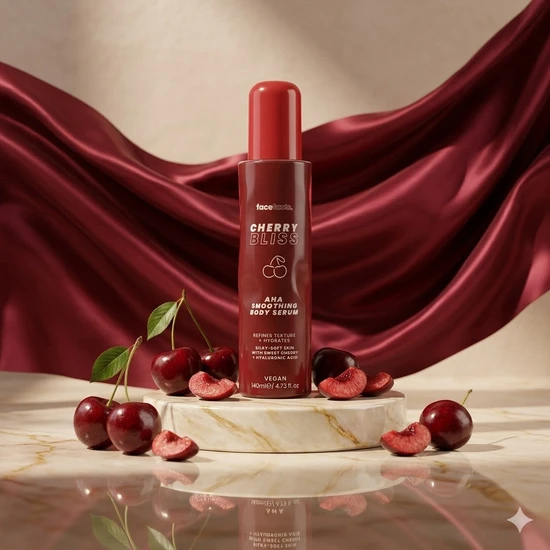 Face Facts Cherry Bliss AHA Smoothing Body Serum 140ml