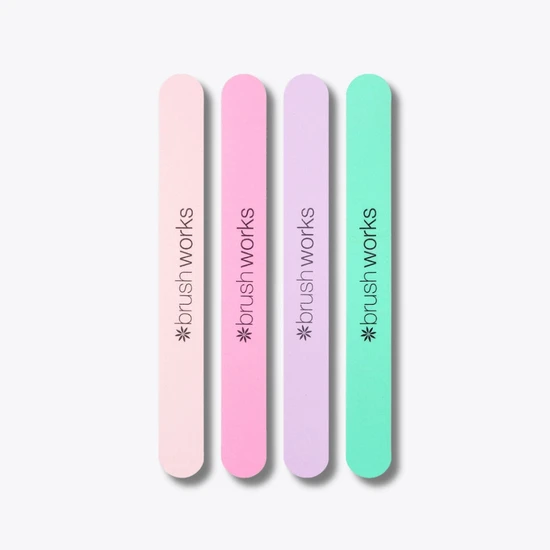 Brushworks Pastel Coloured Nail Files 4 Pack