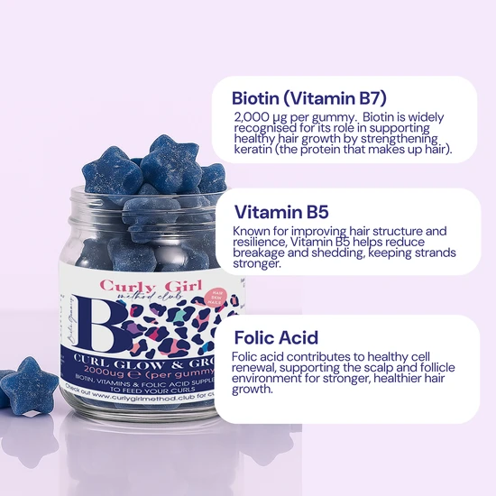 Curly Girl Grow + Glow Hair Vitamins Biotin+ Gummies