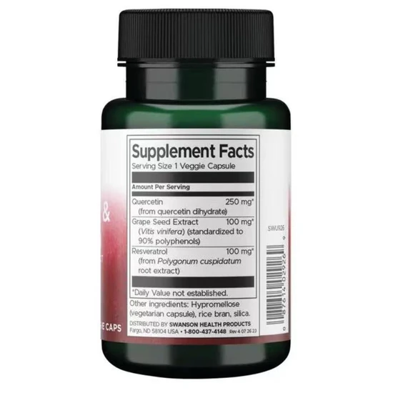 Swanson Resveratrol & Quercetin Capsules 30 Capsules