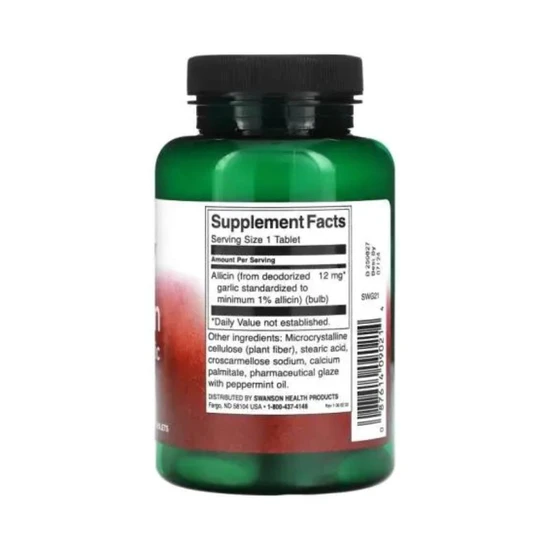 Swanson Allicin From Garlic 100 Tablets